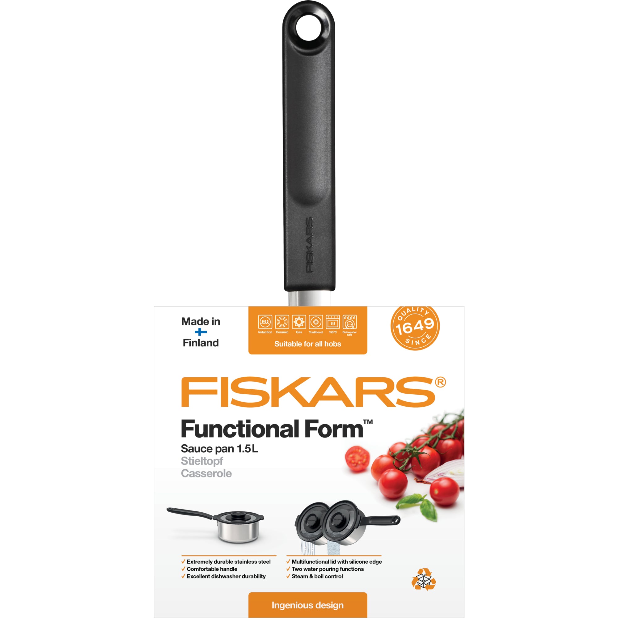 Fiskars FF kastrull 1,5 L med lock