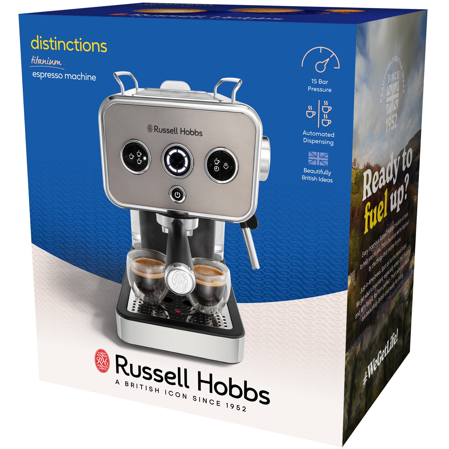 Russell Hobbs Espressomaskin Distinctions Espresso Machine Titanium 26452-56