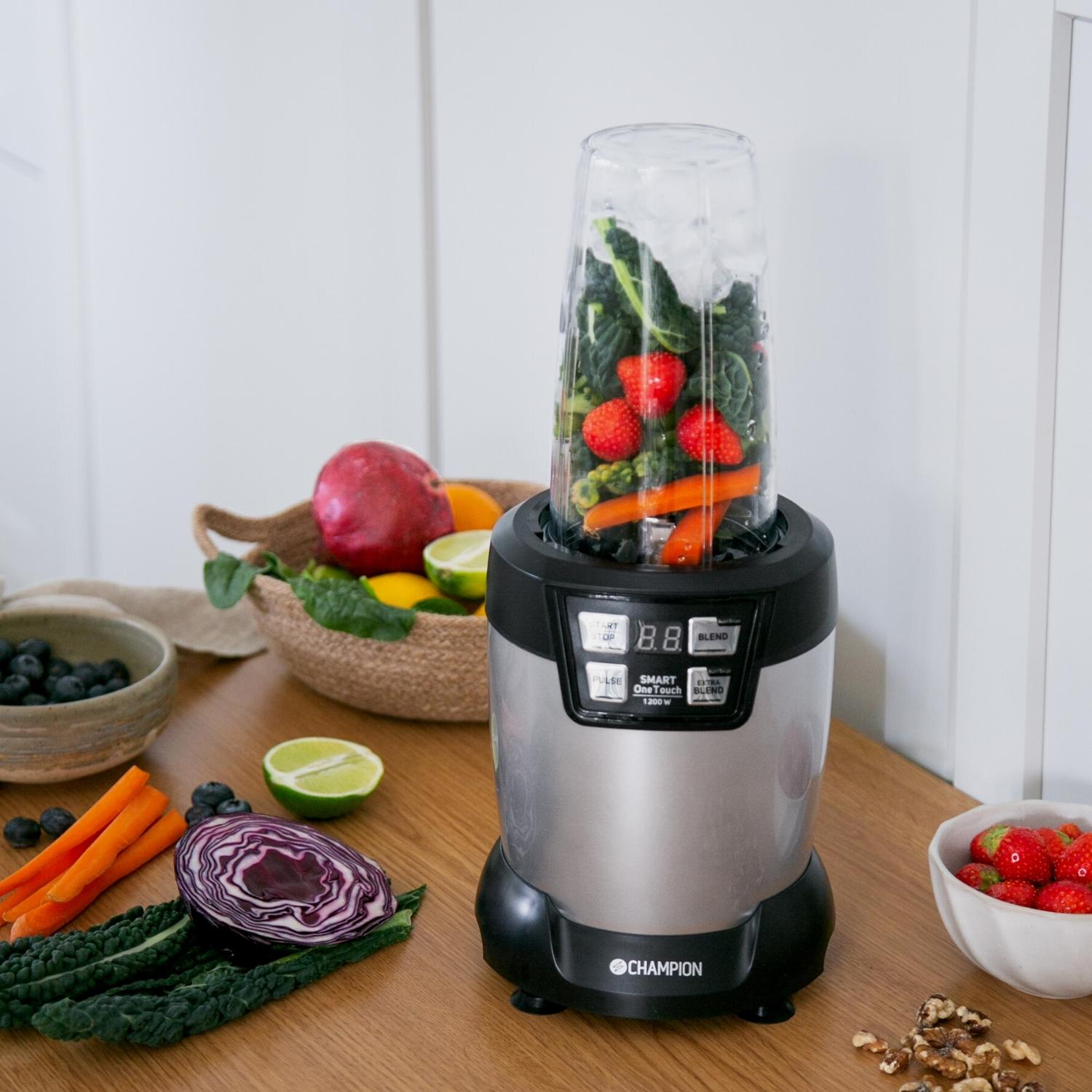 Champion Nutrition Blender Pro Digital 1200W NB500 Svart/Silver (Inklusive 3 behållare)