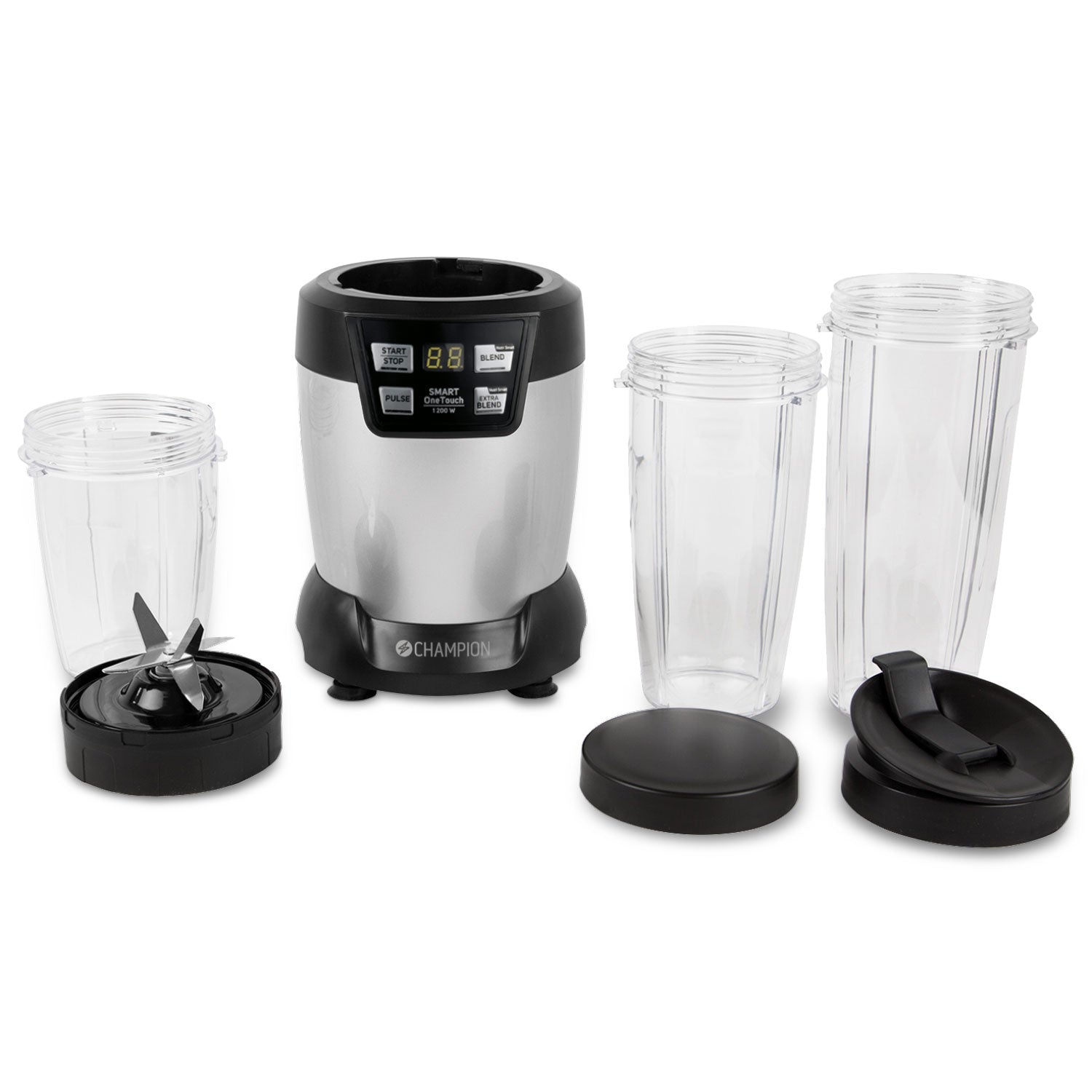 Champion Nutrition Blender Pro Digital 1200W NB500 Svart/Silver (Inklusive 3 behållare)